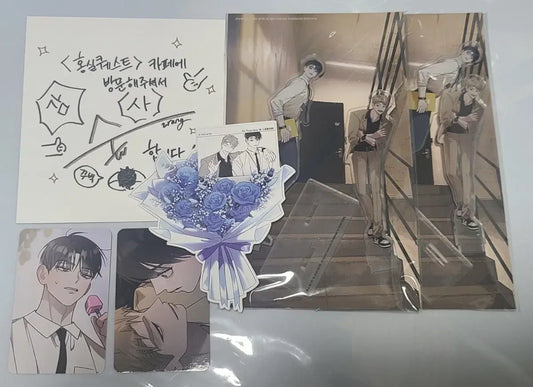 Red Thread Quest Cafe Renom Goods Set | Hong Gihoon & Lee Eon Acrylic Stands and Photo Cards